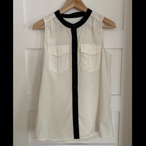 J. Crew black and white button up blouse size 4